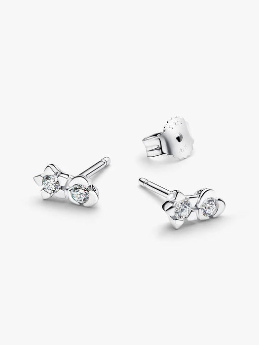 Pandora Talisman Sterling Silver Lab-Grown Diamond Heart & Star Stud Earrings Sterling Silver