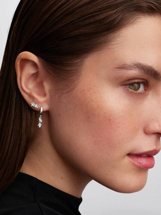 Pandora Talisman Sterling Silver Lab-Grown Diamond Heart & Star Stud Earrings Sterling Silver