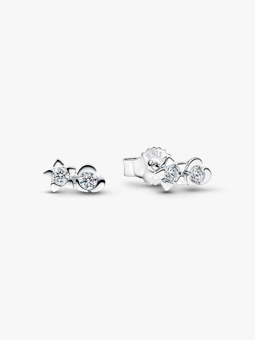 Pandora Talisman Sterling Silver Lab-Grown Diamond Heart & Star Stud Earrings Sterling Silver