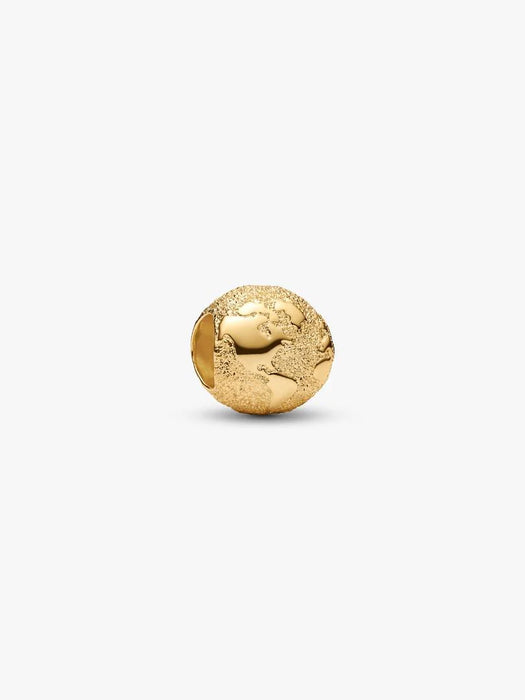 Pandora Textured Globe Mini Charm 14k Gold Plating