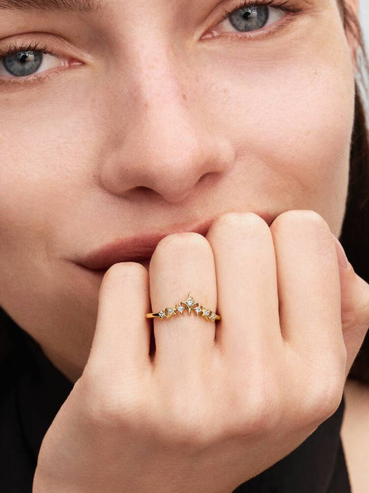 Pandora Tiara Star Ring 14k Gold Plating