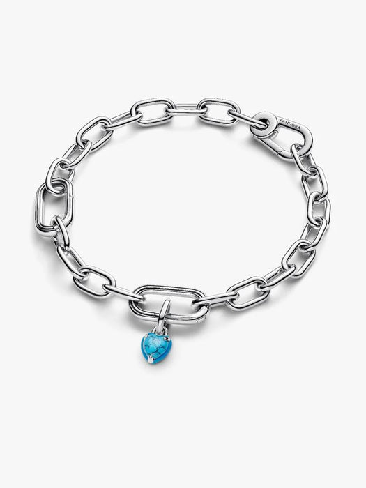 Pandora Turquoise-coloured Heart Mini Dangle Charm Sterling Silver