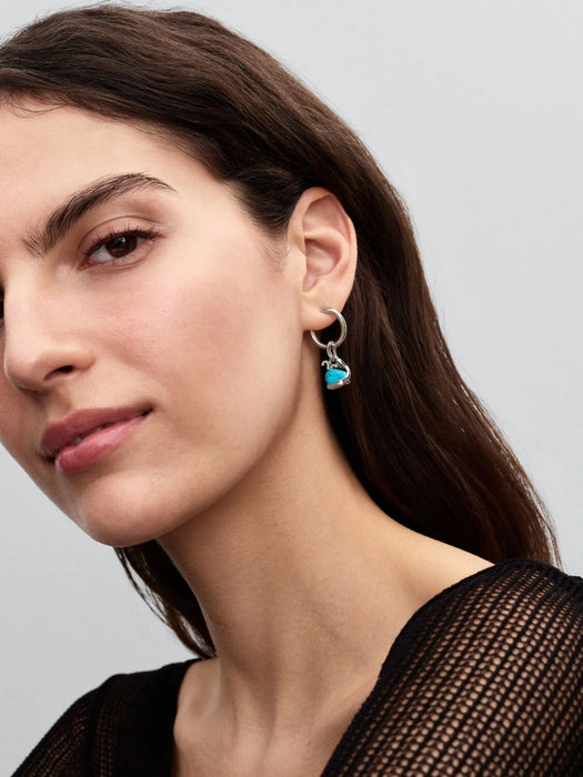 Pandora Turquoise-coloured Whale Dangle Charm Sterling Silver