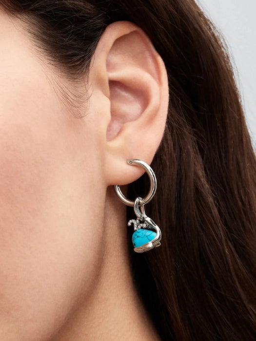 Pandora Turquoise-coloured Whale Dangle Charm Sterling Silver