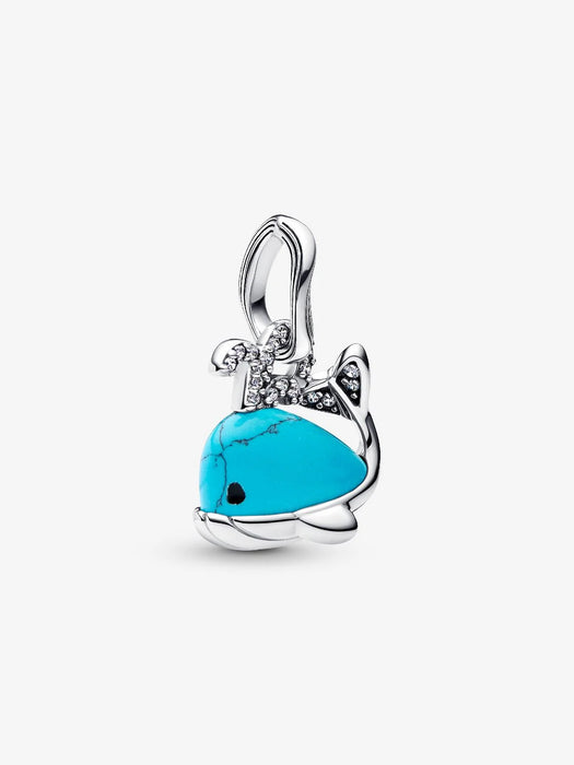 Pandora Turquoise-coloured Whale Dangle Charm Sterling Silver
