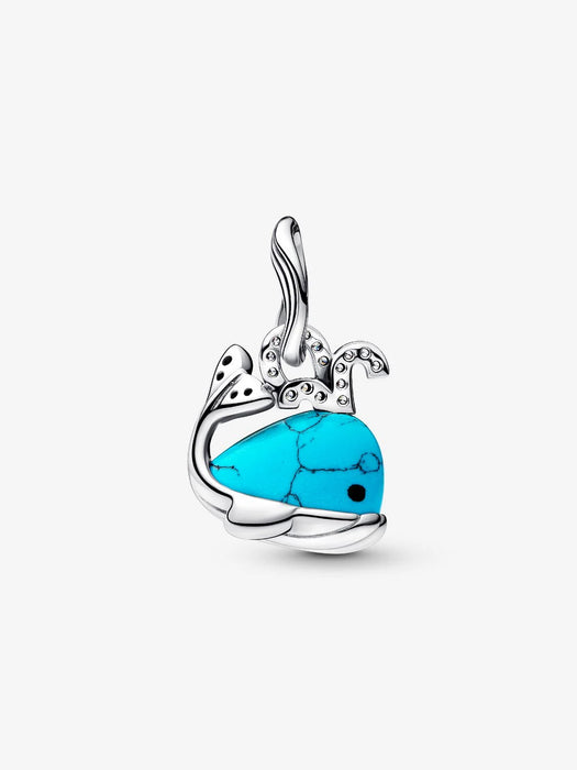 Pandora Turquoise-coloured Whale Dangle Charm Sterling Silver
