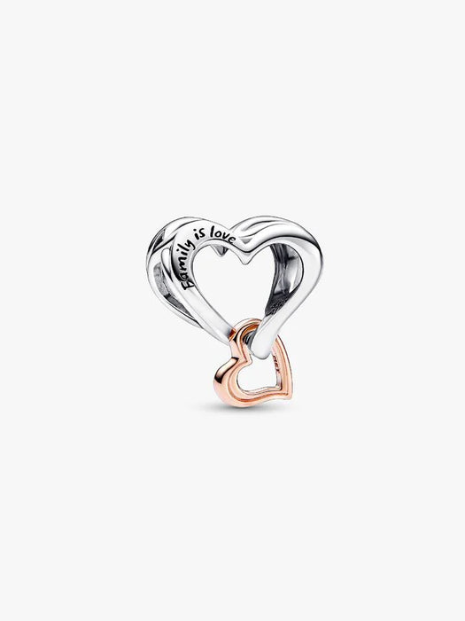 Pandora Two-Tone Openwork Infinity Heart Charm Sterling Silver, 14k Rose Gold