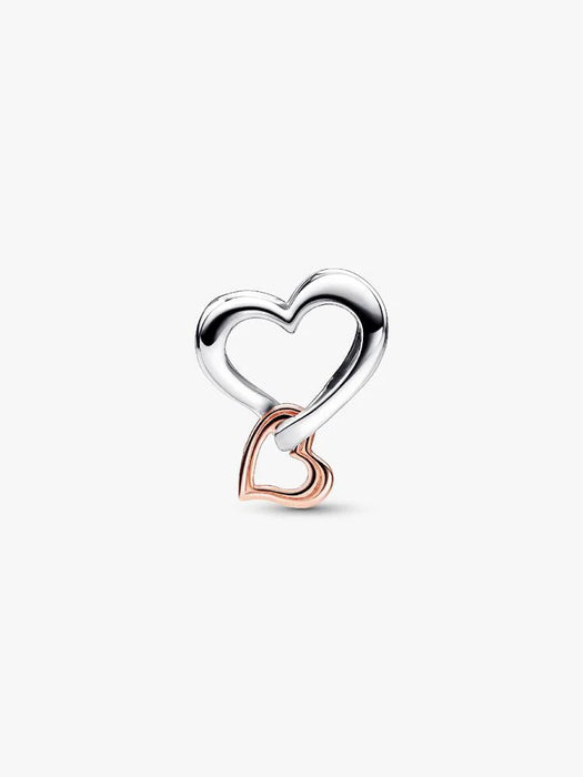 Pandora Two-Tone Openwork Infinity Heart Charm Sterling Silver, 14k Rose Gold