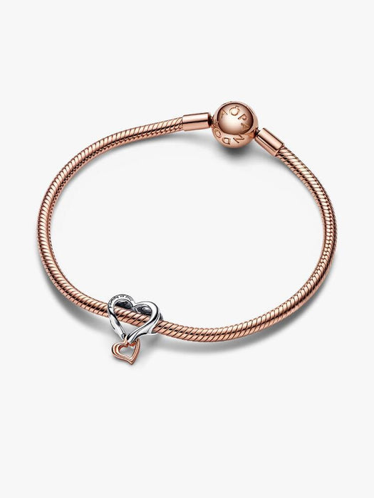 Pandora Two-Tone Openwork Infinity Heart Charm Sterling Silver, 14k Rose Gold