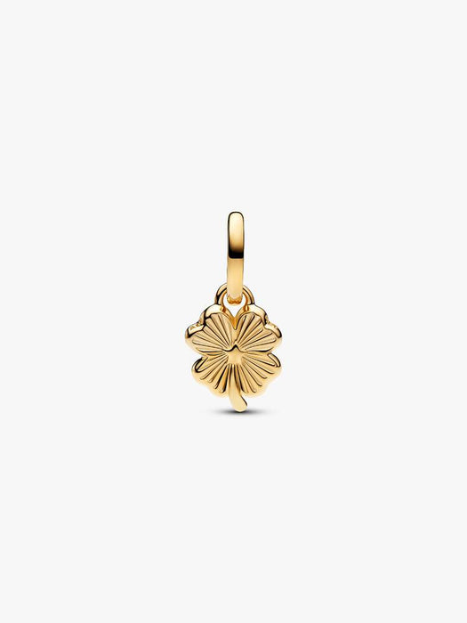 Pandora White Lucky Clover Dangle Charm 14k Gold Plating