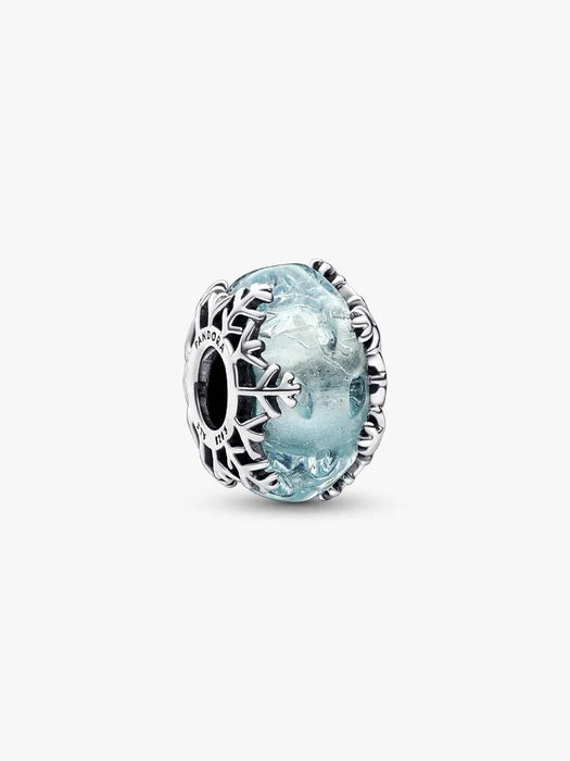 Pandora Winter Blue Snowflake Murano Charm Sterling Silver