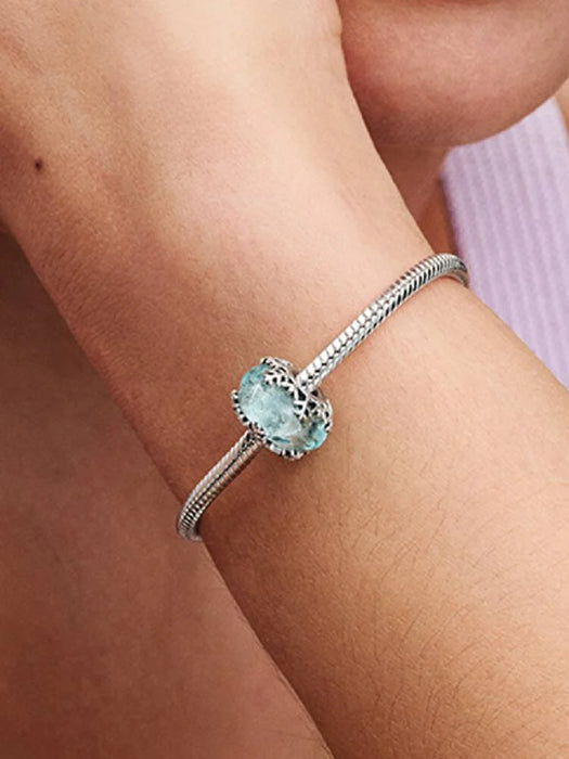 Pandora Winter Blue Snowflake Murano Charm Sterling Silver