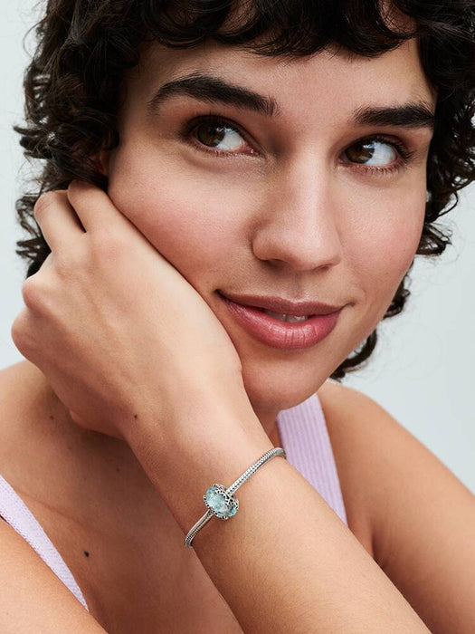 Pandora Winter Blue Snowflake Murano Charm Sterling Silver