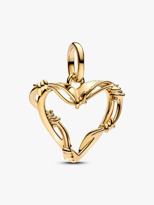 Pandora Wire Heart Dangle Charm 14k Gold Plating
