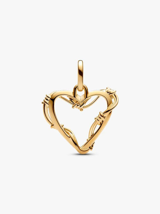 Pandora Wire Heart Dangle Charm 14k Gold Plating