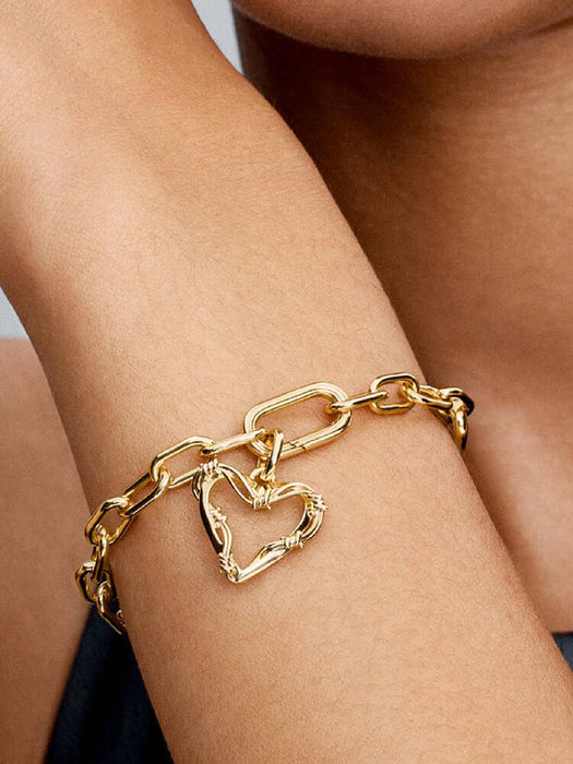 Pandora Wire Heart Dangle Charm 14k Gold Plating