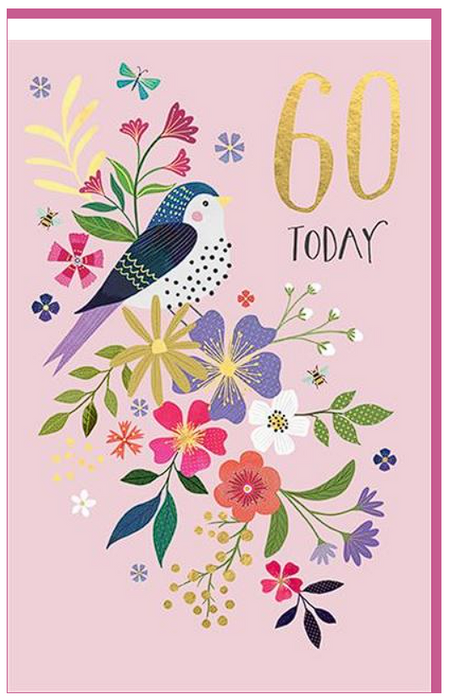 Paper Rose '60 Today' Birthday Card