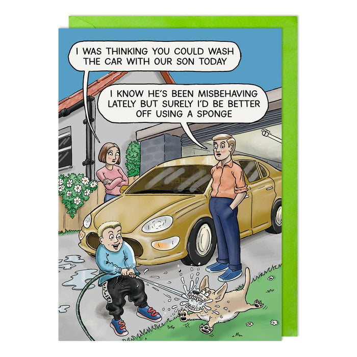 Paper Link 'Car Hose' Birthday Card