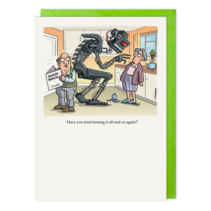 Paper Link 'Robot On/Off' Birthday Card