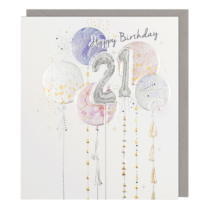 Paperlink Amaretto '21st Birthday Balloons' Birthday Card