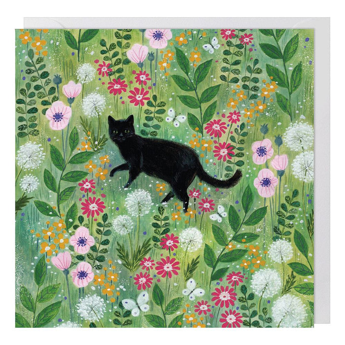 Paperlink Skylark 'Cat Amongst Flowers' Everyday Card