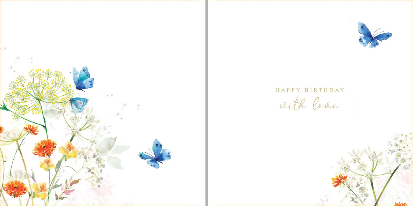 Paperlink Fields Of Gold 'Butterfly Bouquet' Birthday Card
