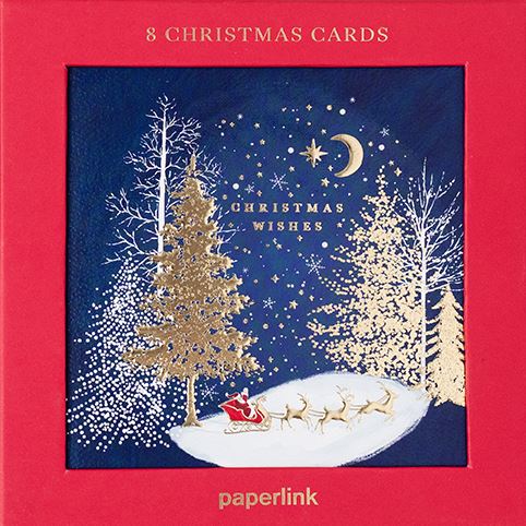 Paperlink 'Christmas Wishes' Christmas Cards Box Of 6 — Maple Gifts