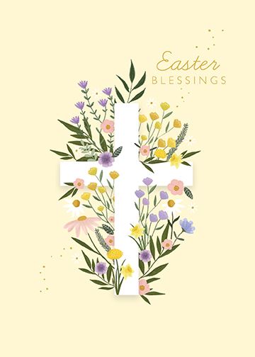 Paperlink 'Easter Blessings Cross' Easter Card