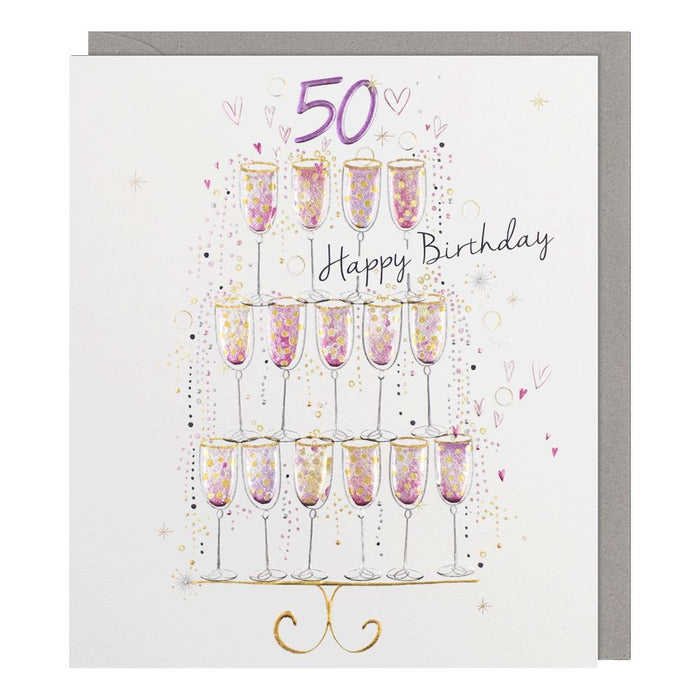 Paperlink Amaretto '50th Birthday Champagne' Birthday Card
