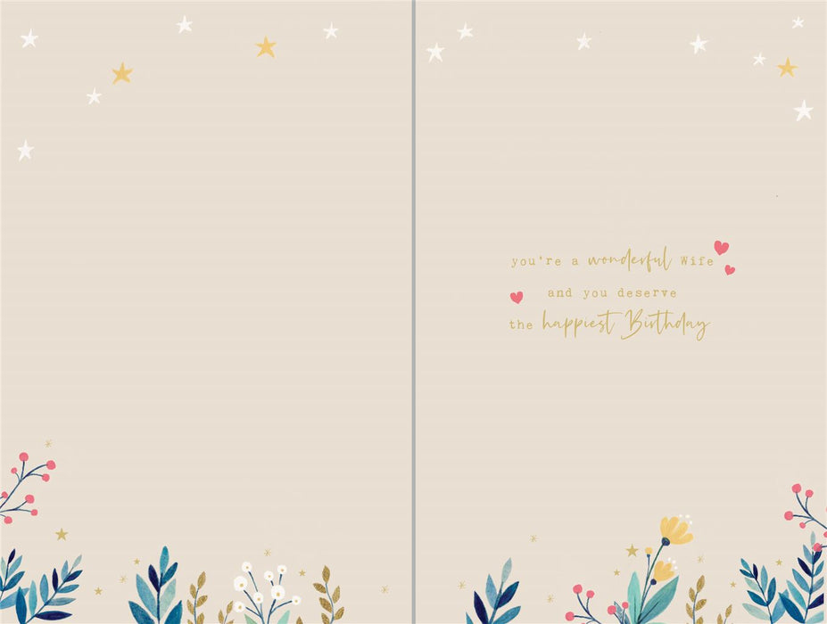 Paperlink Woodland Wonders 'Wonderful WIfe' Birthday Card