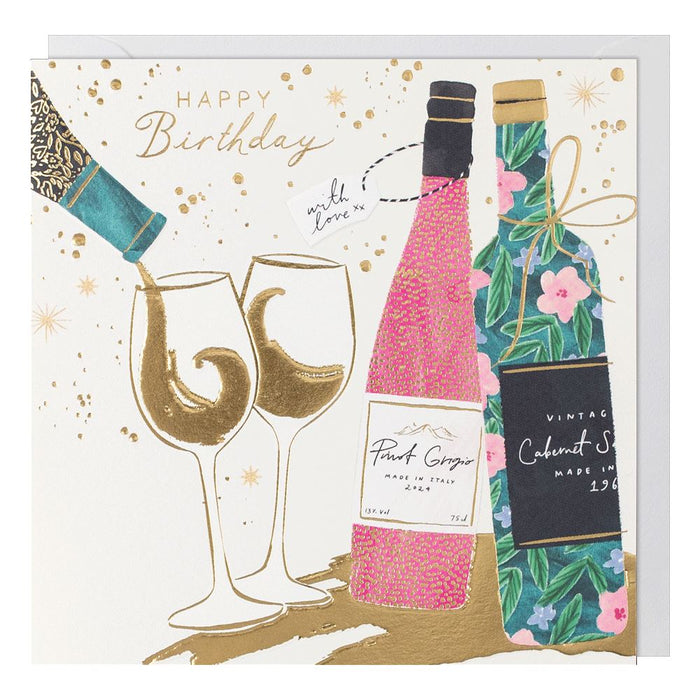 Paperlink Orelia Collection 'Wine' Birthday Card