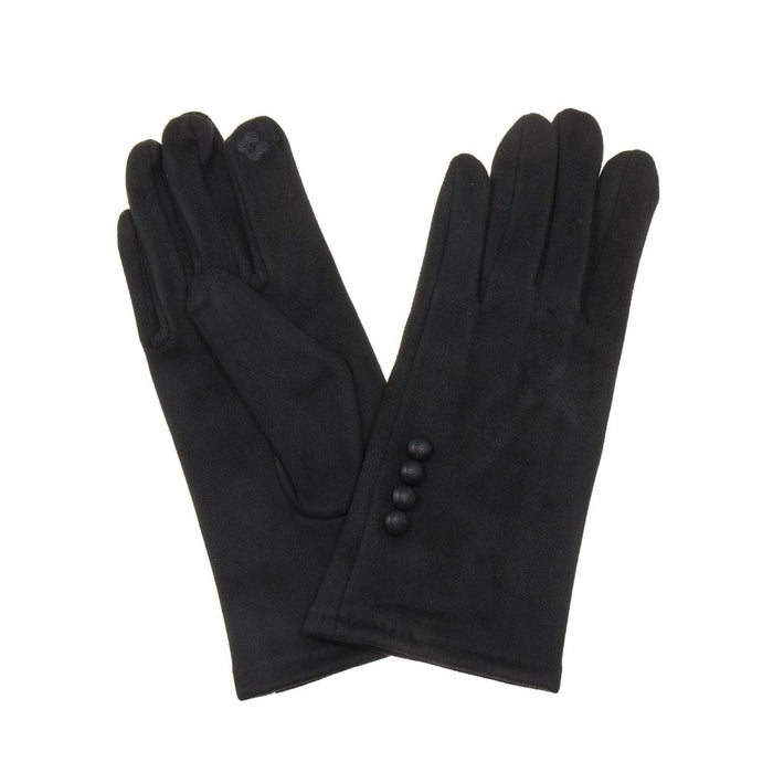 Park Lane Raven Black Suedette Gloves