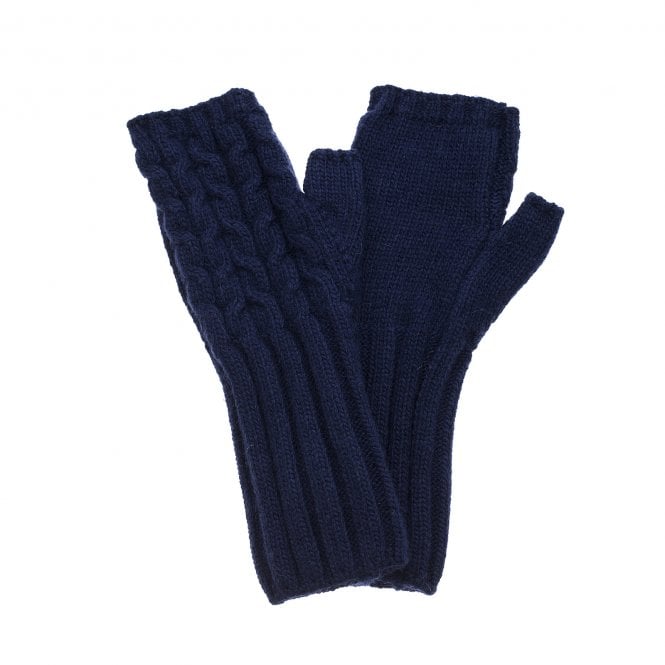 Park Lane Navy Blue Fingerless Gloves