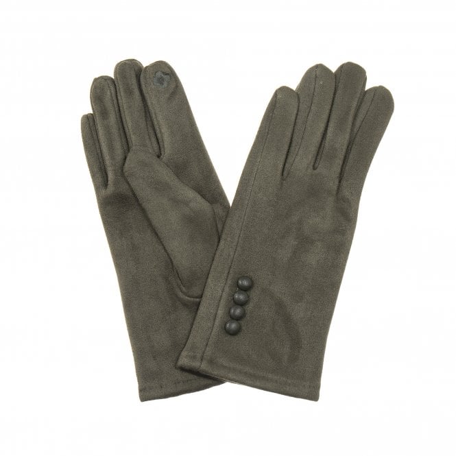 Park Lane Olive Green Suedette Gloves