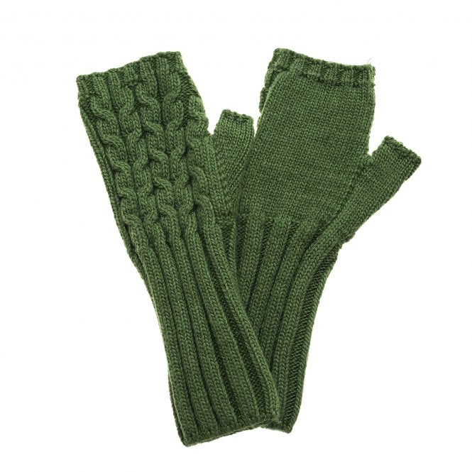 Park Lane Fern Green Fingerless Gloves