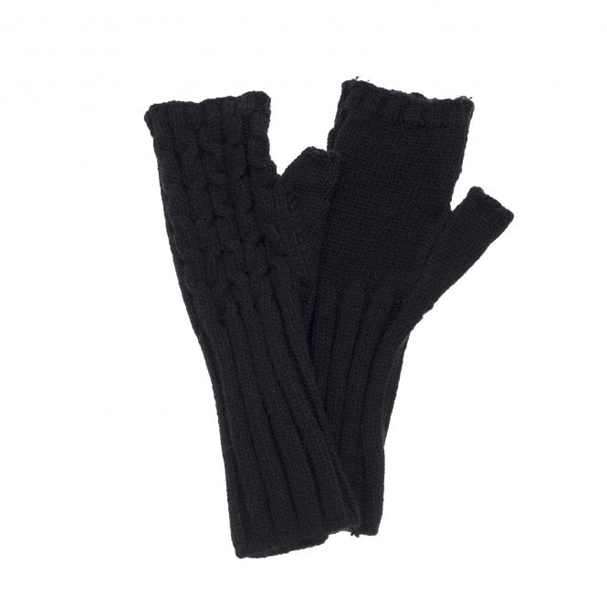 Park Lane Raven Black Fingerless Gloves