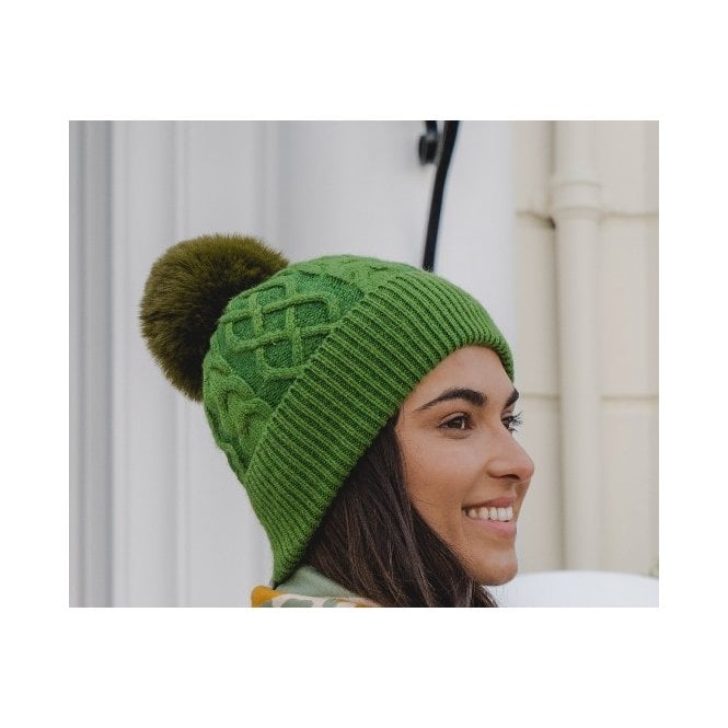 Park Lane Olive Green Bobble Hat