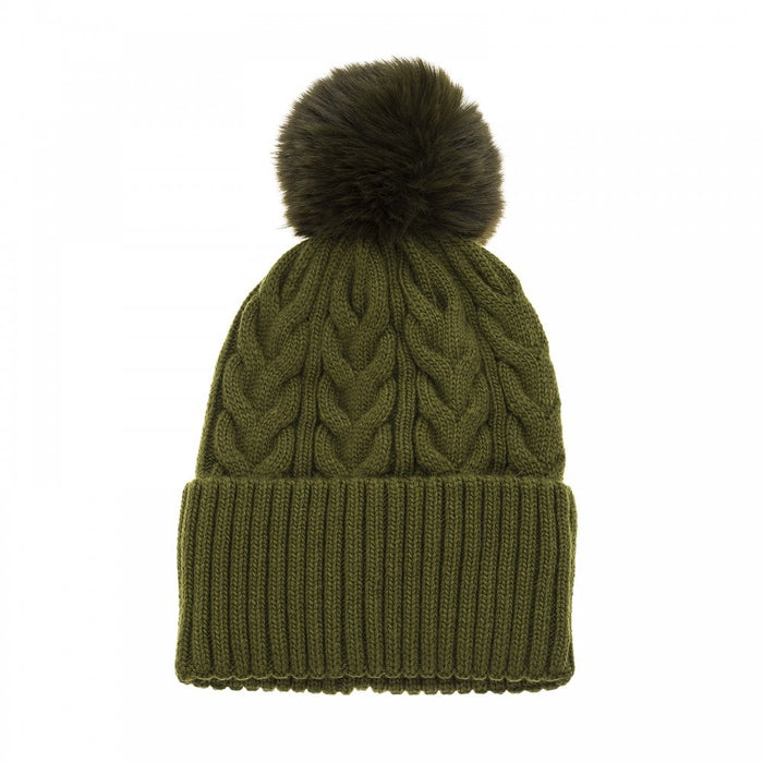 Park Lane Olive Green Bobble Hat