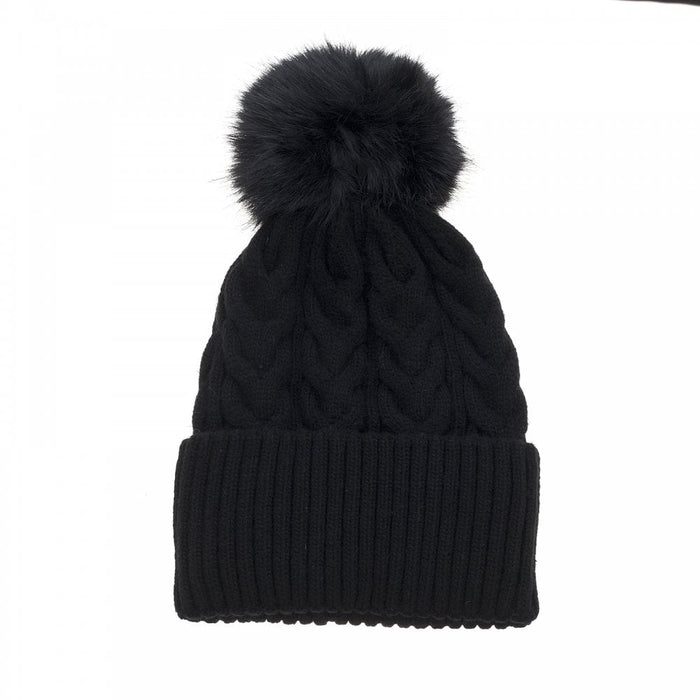 Park Lane Raven Black Bobble Hat