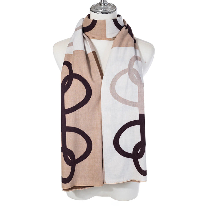 Park Lane Cream & Tan Scarf