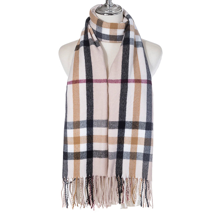 Park Lane Striped Check Scarf