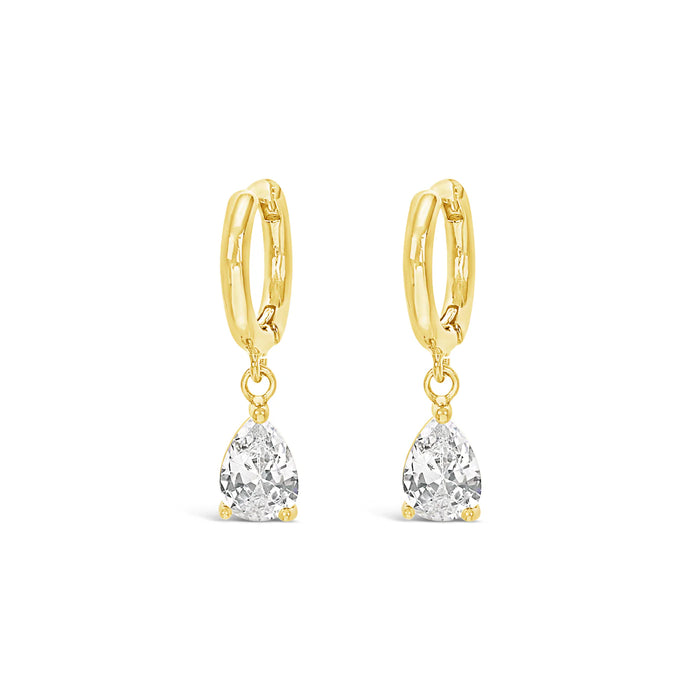 Park Lane White Stones Gold Hoop Earrings