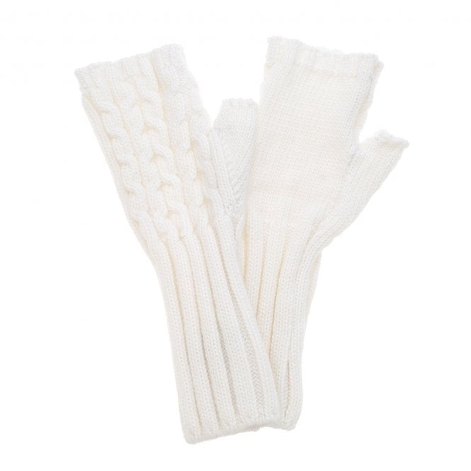 Park Lane Winter White Fingerless Gloves