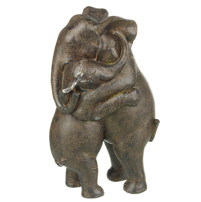 Brown Elephants Hugging Ornament