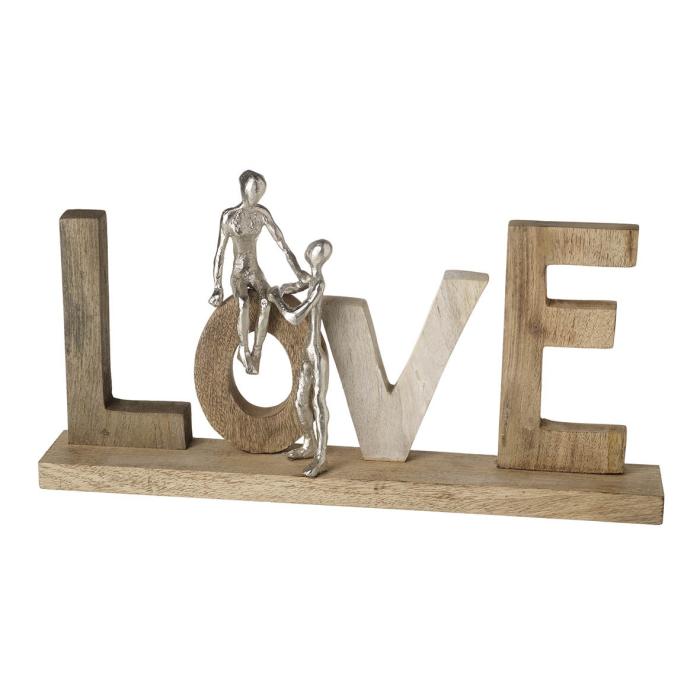 Love Grey With Natural Wood And White Sign