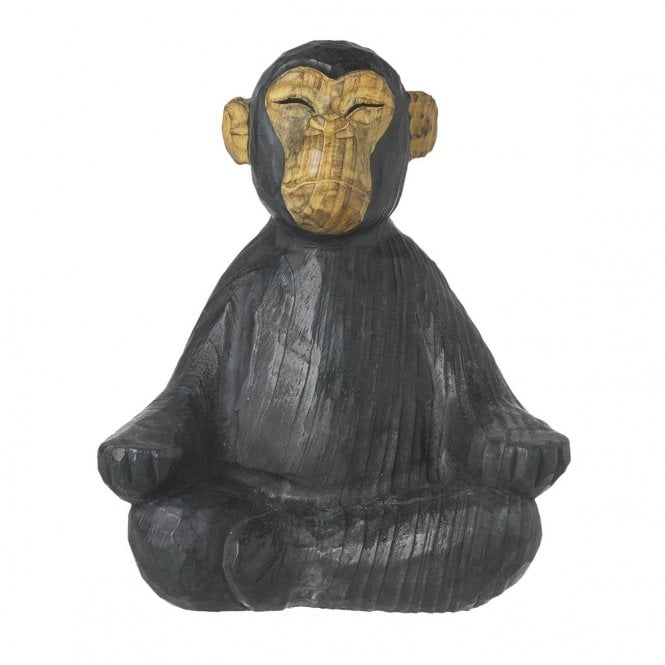 Yoga Pose Meditating Chimpanzee Black Pine