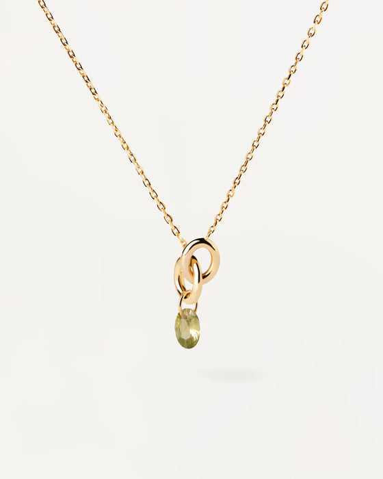PDPAOLA Green Lily Gold Necklace