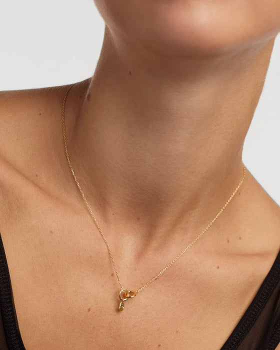 PDPAOLA Green Lily Gold Necklace