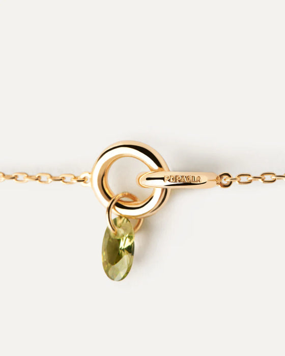 PDPAOLA Green Lily Gold Necklace