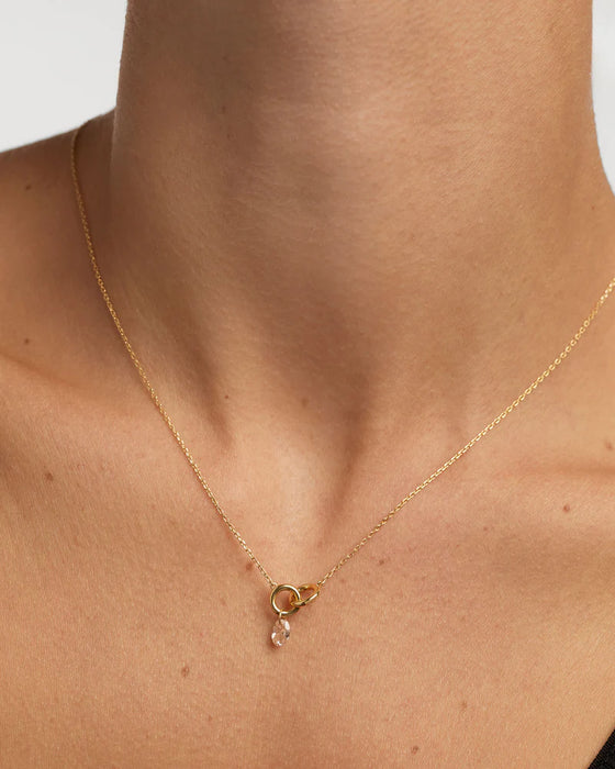 PDPAOLA Peach Lily Gold Necklace
